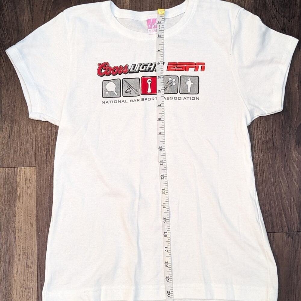Coors Light - ESPN Shirt - White / Red Logo - Size L - Preowned Good Condition
